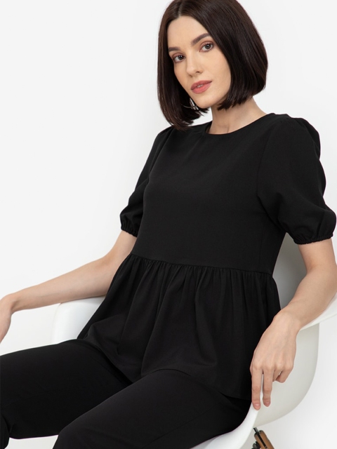 

ZALORA WORK Black Peplum Top