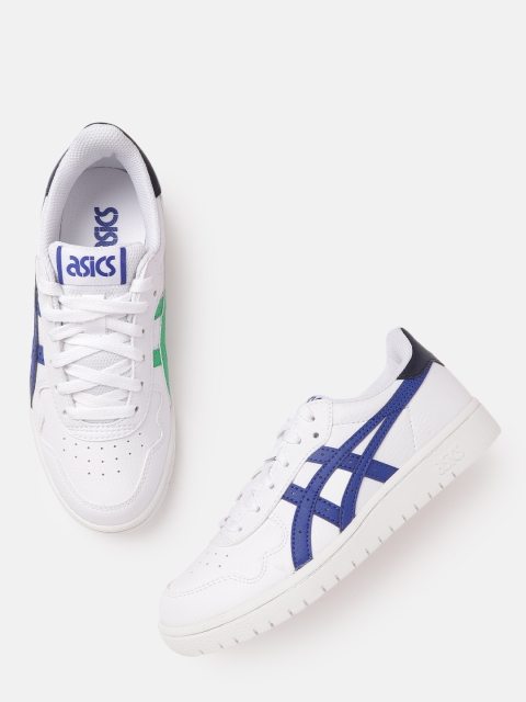 

ASICS Kids White & Navy Blue Solid Japan S GS Sneakers
