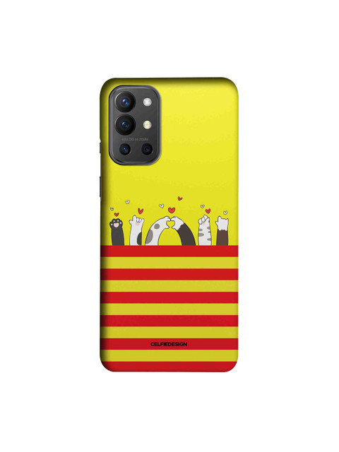 

CelfieDesign Yellow & Red Kitty Love Yellow Printed OnePlus 9R Slim Back Case