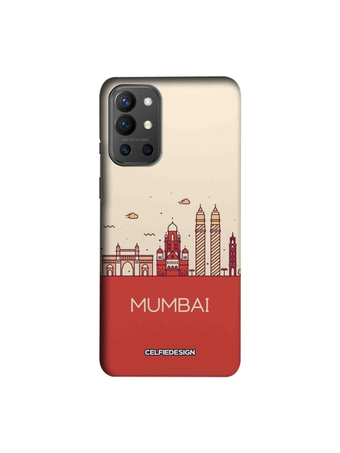 

CelfieDesign Beige & Red Mumbai Skyline Printed OnePlus 9R Slim Back Case