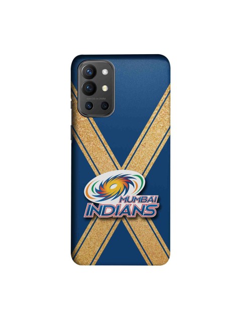 

CelfieDesign Blue & Gold-Toned Mumbai Indians Crest Printed OnePlus 9R Slim Back Case