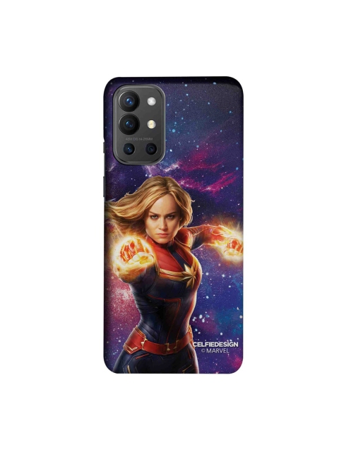 

CelfieDesign Blue & Black Fierce Captain Marvel Printed OnePlus 9R Slim Back Case