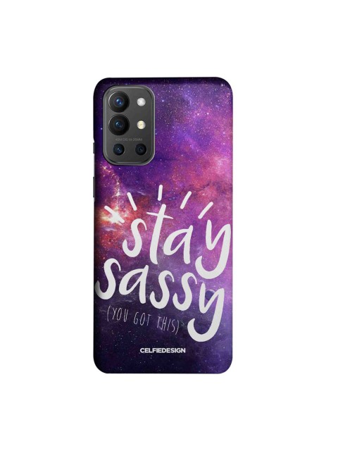 

CelfieDesign Purple & White Stay Sassy OnePlus 9R Slim Back Case