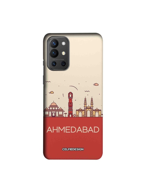 

CelfieDesign White & Red Ahmedabad Skyline OnePlus 9R Slim Back Case