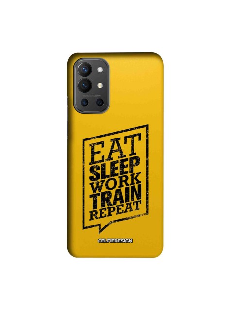 

CelfieDesign Yellow & Black Eat Sleep OnePlus 9R Slim Back Case