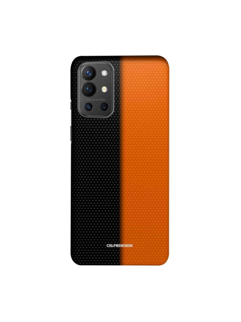 

CelfieDesign Black & Orange Colourblocked OnePlus 9R Slim Back Case