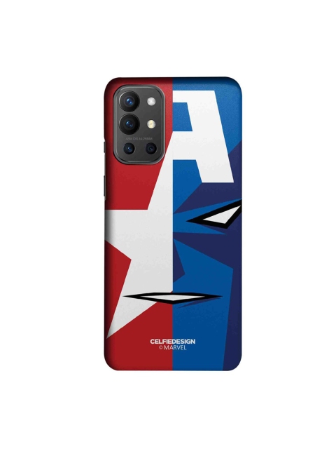 

CelfieDesign Red & Blue Face Focus Captain America OnePlus 9R Slim Back Case