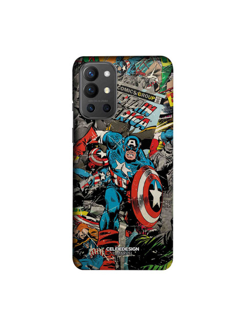 

CelfieDesign Multi-Coloured Comic Captain America Printed OnePlus 9R Slim Back Case