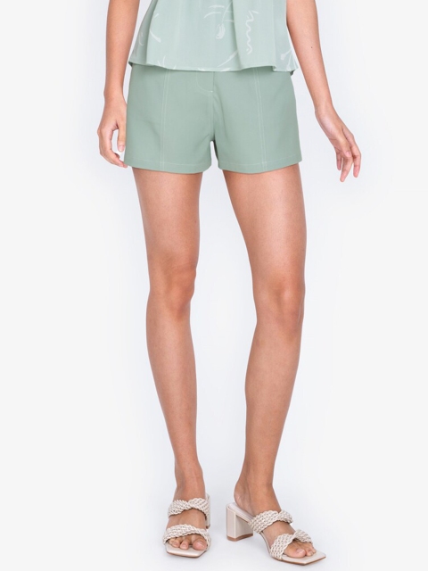 

ZALORA BASICS Women Green High-Rise Shorts