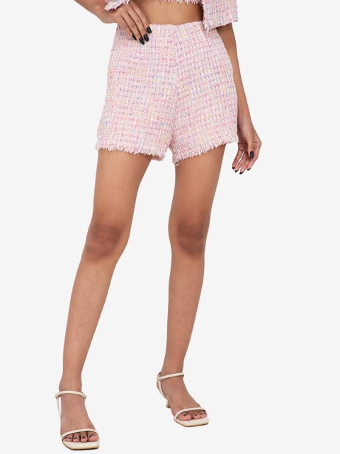 

ZALORA BASICS Women Beige Sprinkle Tweed Shorts
