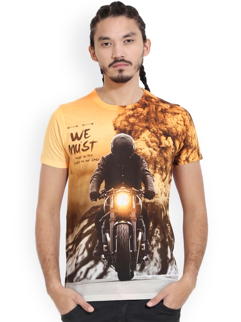 

Wear Your Mind Men Brown Printed Round Neck T-shirt