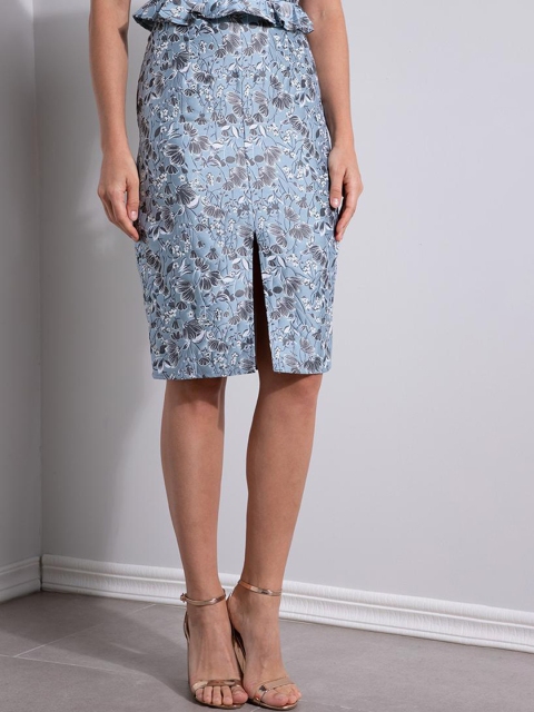 

ZALORA OCCASION Women Black Floral Jacquard Pencil Skirt