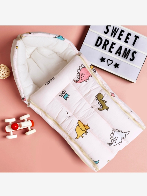 

KICKS & CRAWL Infants Beige Printed Dino-Land Everyday Carry Nest With Toy
