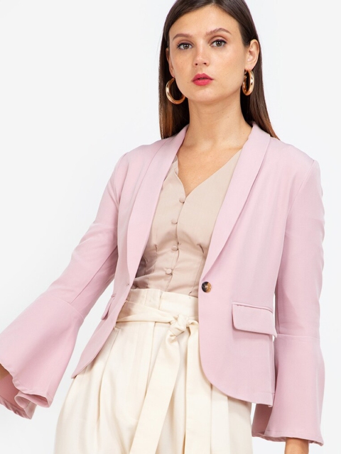 

ZALORA BASICS Women Pink Tailored Jacket