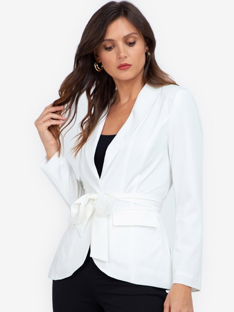 

ZALORA BASICS Women White Open Front Jacket