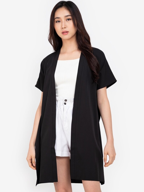 

ZALORA BASICS Women Black Open Front Jacket
