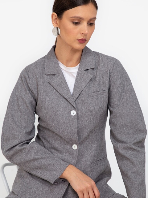 

ZALORA BASICS Women Grey Tailored Jacket