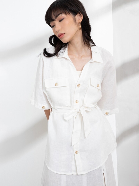 

ZALORA BASICS Women White Solid Tailored Jacket