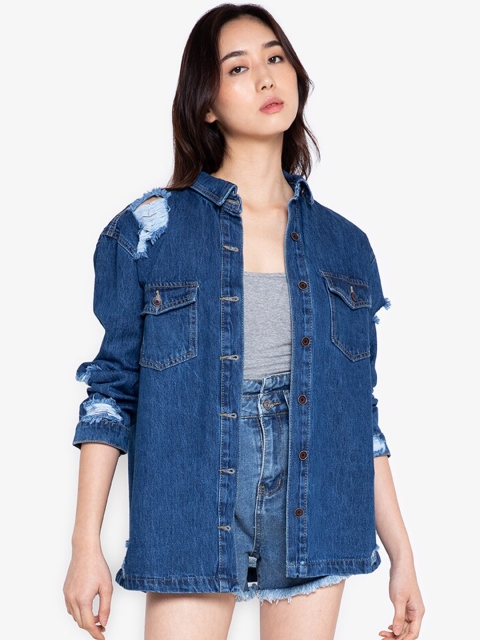 

ZALORA BASICS Women Blue Denim Jacket