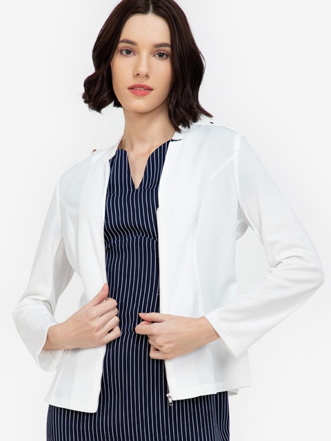 

ZALORA BASICS Women White Open Front Jacket