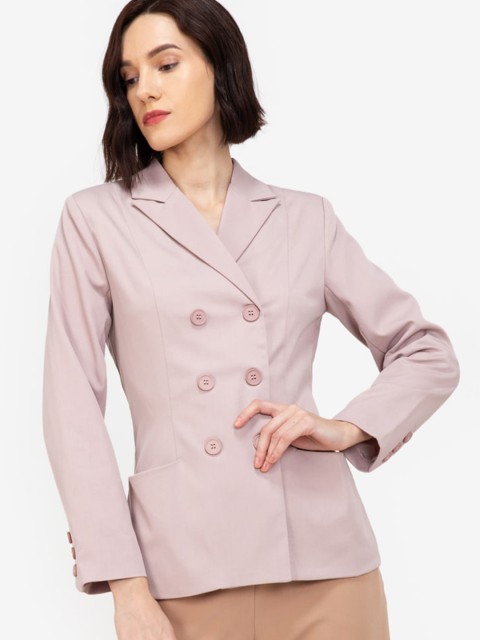 

ZALORA BASICS Women Pink Tailored Jacket