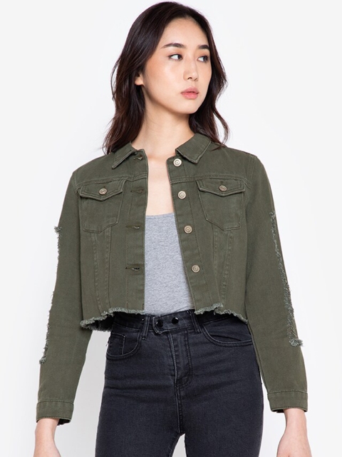 

ZALORA BASICS Woman Green Denim Jacket