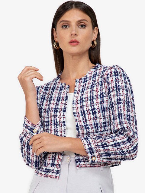 

ZALORA BASICS Women Multicoloured Open Front Jacket, Multi