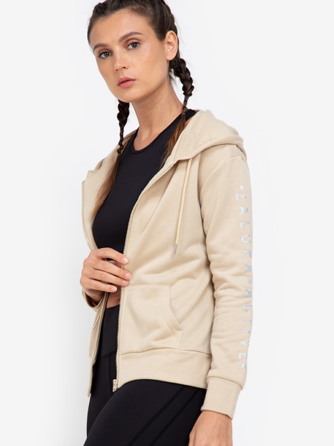 

ZALORA BASICS Women Beige Hooded Sporty Jacket