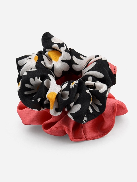 

ToniQ Women Pink & Black Set of 2 Ponytail Holders