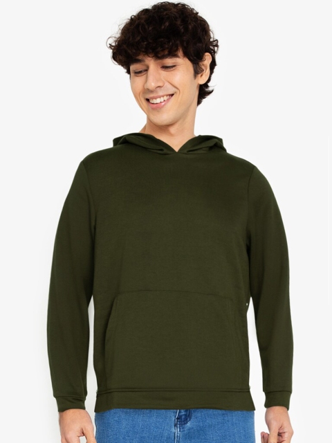 

ZALORA BASICS Men Green Hooded Sweatshirt