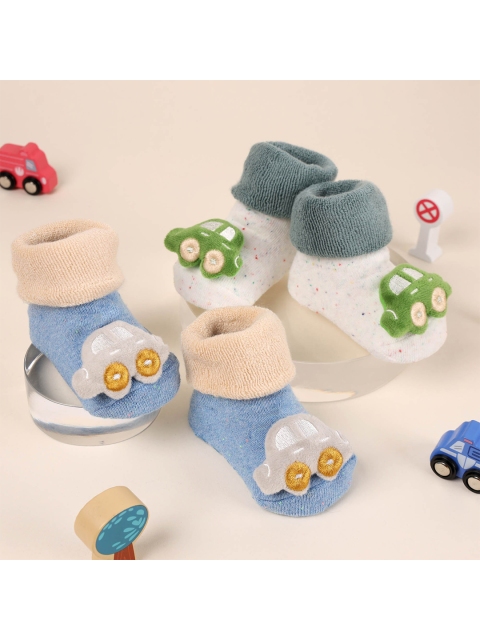 

KICKS & CRAWL Infants Kids Pack Of 2 Patterned Above Ankle-Length Socks, Blue