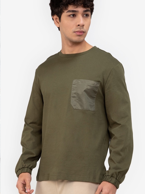 

ZALORA BASICS Men Green Pockets T-shirt