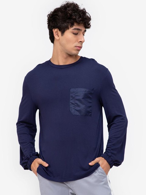 

ZALORA BASICS Men Blue Printed T-Shirt, Multi