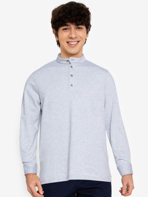 

ZALORA BASICS Men Blue Printed T-Shirt, Grey