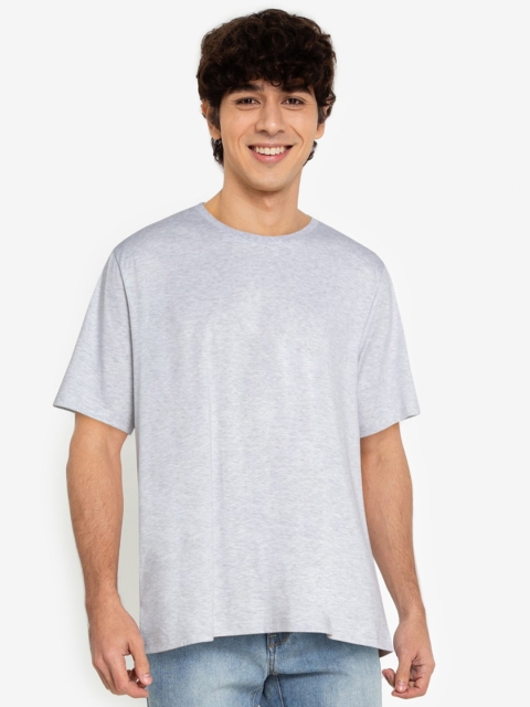 

ZALORA BASICS Men White Grey Relaxed Fit T-Shirt, Brown