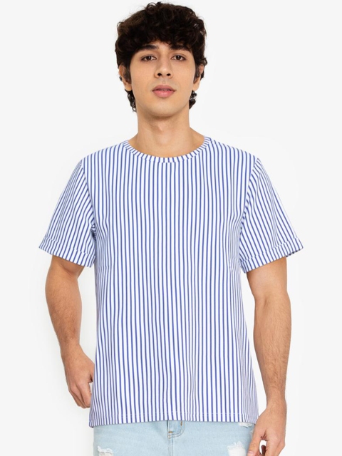 

ZALORA BASICS Men Red & White Striped T-shirt