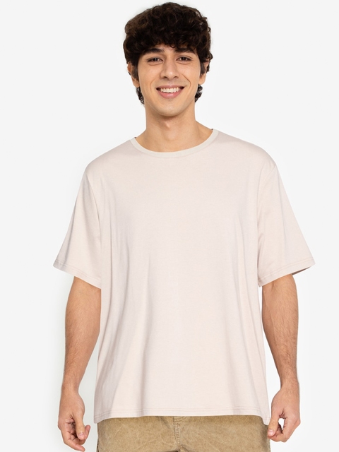 

ZALORA BASICS Men Beige Loose T-shirt