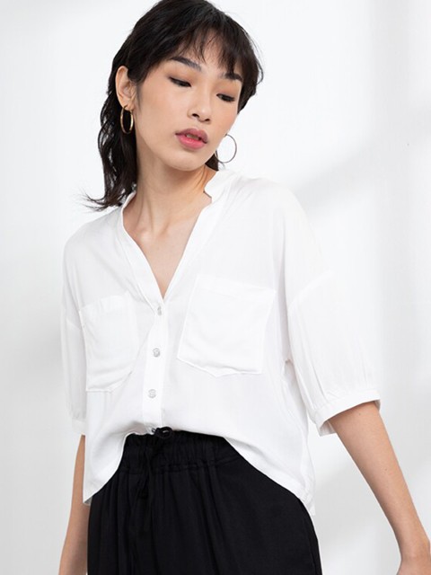 

ORIGIN BY ZALORA Women White Sheer Casual Shirt