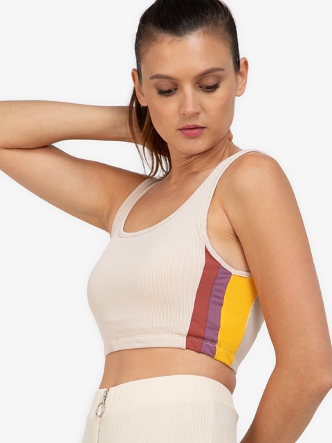 

ZALORA ACTIVE White & Multicoloured Bra Lightly Padded