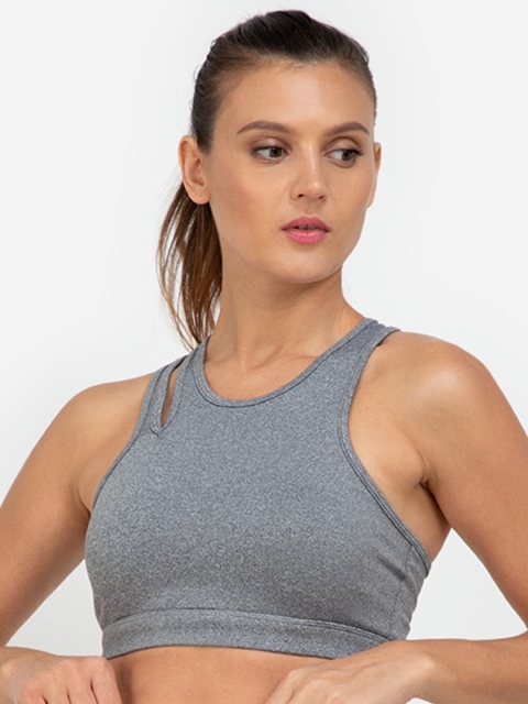 

ZALORA ACTIVE Women Grey Lightly Padded Sports Racerback bra