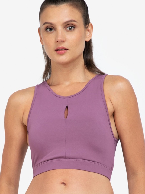 

ZALORA ACTIVE Purple Keyhole Front Cut Out Back Sports Bra Lightly Padded ZV0821WAP0575C