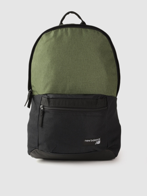 

New Balance Unisex Olive Green & Black Colourblocked Backpack 27.3 L