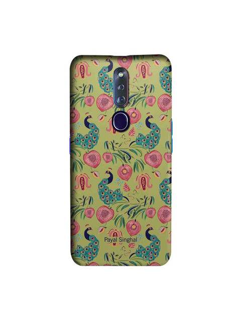 

CelfieDesign Beige & Green Payal Singhal Anaar & Mor Oppo F11 Pro Slim Back Case