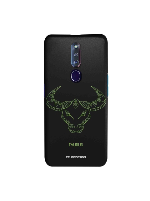 

CelfieDesign Black & Green Taurus Oppo F11 Pro Slim Back Case