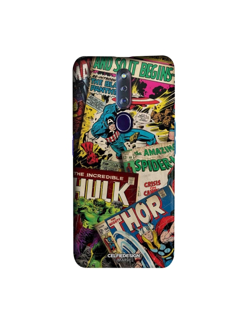 

CelfieDesign Multicoloured Marvel Comics OPPO F11 Pro Slim Back Case, Multi