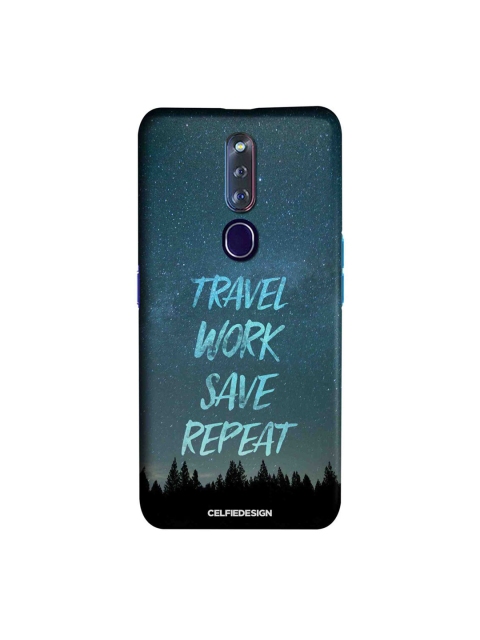 

CelfieDesign Blue & Black Typography Printed Oppo F11 Pro Slim Back Case