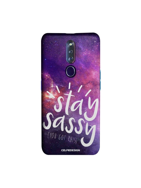 

CelfieDesign Purple & White Stay Sassy Oppo F11 Pro Slim Back Case