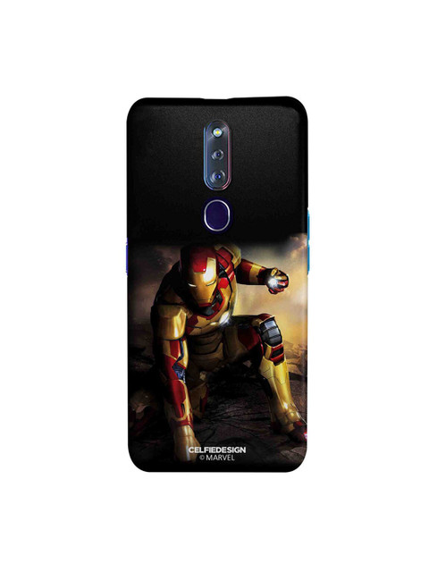 

CelfieDesign Black & Gold-toned Mark 42 Oppo F11 Pro Slim Back Case