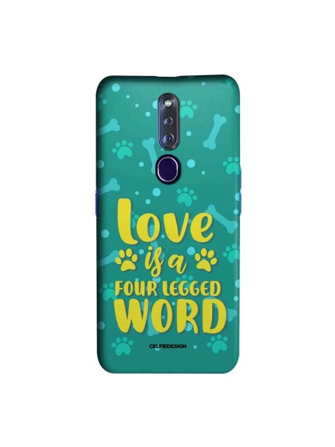 

CelfieDesign Blue & Yellow Love Is A Four Legged Word OPPO F11 Pro Slim Back Case