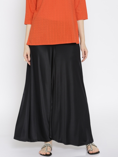 

Soch Women Black Solid Wide Leg Fit Palazzos